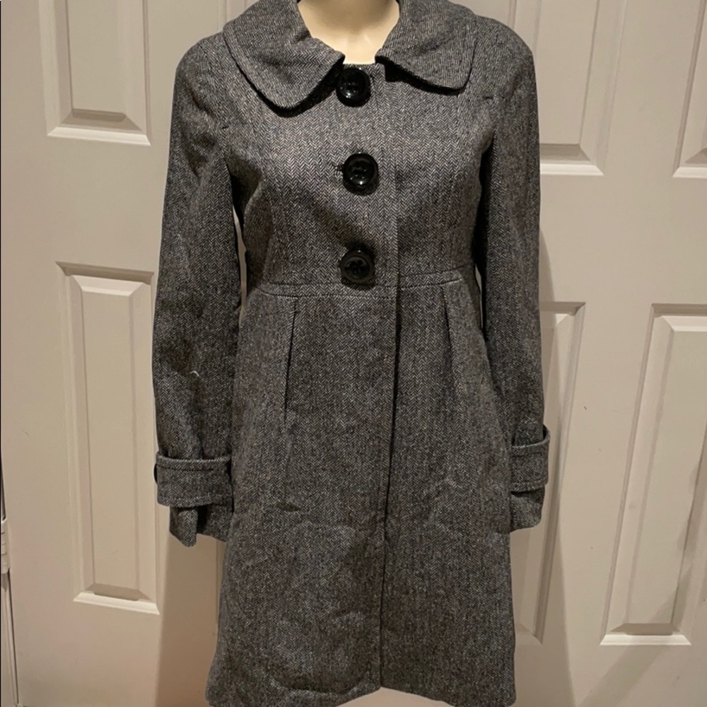 Context Grey Wool Blazer Jacket Collar Detail Vin… - image 1